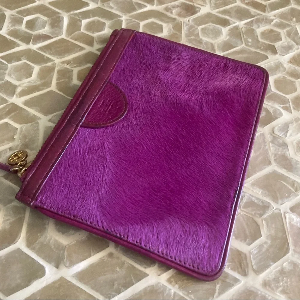 LIKE NEW!  Tory Burch Priscilla calf hair pouch in fuchsia purple